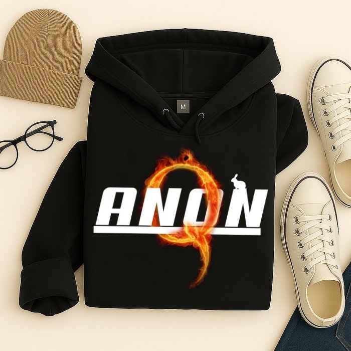 QAnon The Rabbit Storm Fire Logo Hoodie