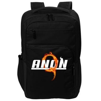 QAnon The Rabbit Storm Fire Logo Impact Tech Backpack