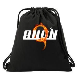 QAnon The Rabbit Storm Fire Logo Drawstring Bag