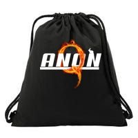 QAnon The Rabbit Storm Fire Logo Drawstring Bag