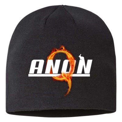 QAnon The Rabbit Storm Fire Logo Sustainable Beanie