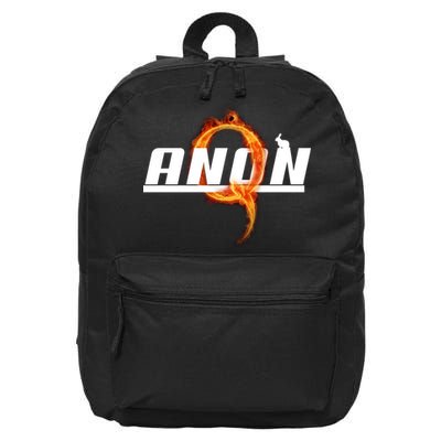 QAnon The Rabbit Storm Fire Logo 16 in Basic Backpack