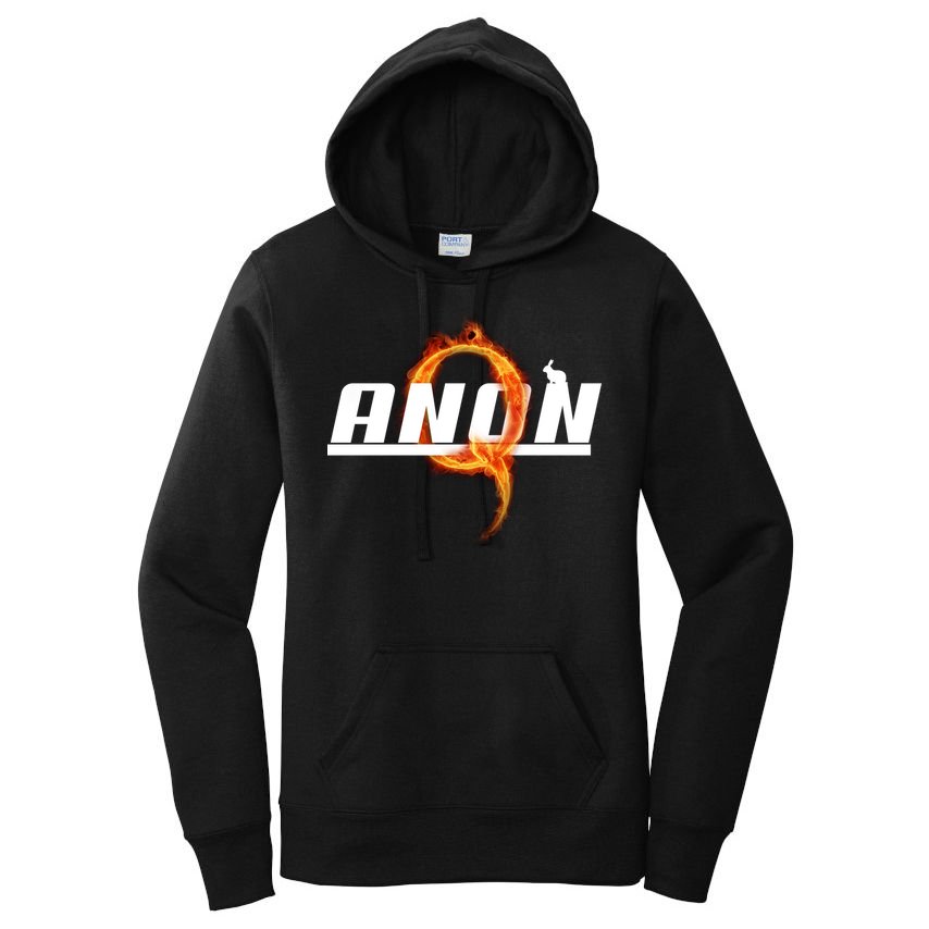 QAnon The Rabbit Storm Fire Logo Women's Pullover Hoodie