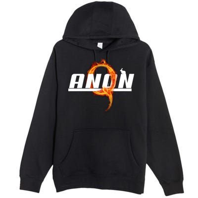 QAnon The Rabbit Storm Fire Logo Premium Pullover Hoodie