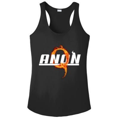 QAnon The Rabbit Storm Fire Logo Ladies PosiCharge Competitor Racerback Tank