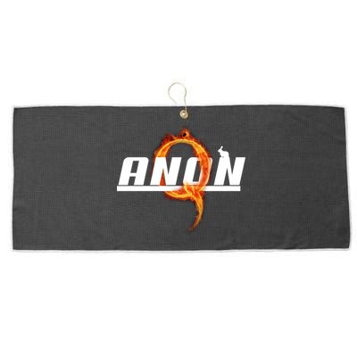 QAnon The Rabbit Storm Fire Logo Large Microfiber Waffle Golf Towel