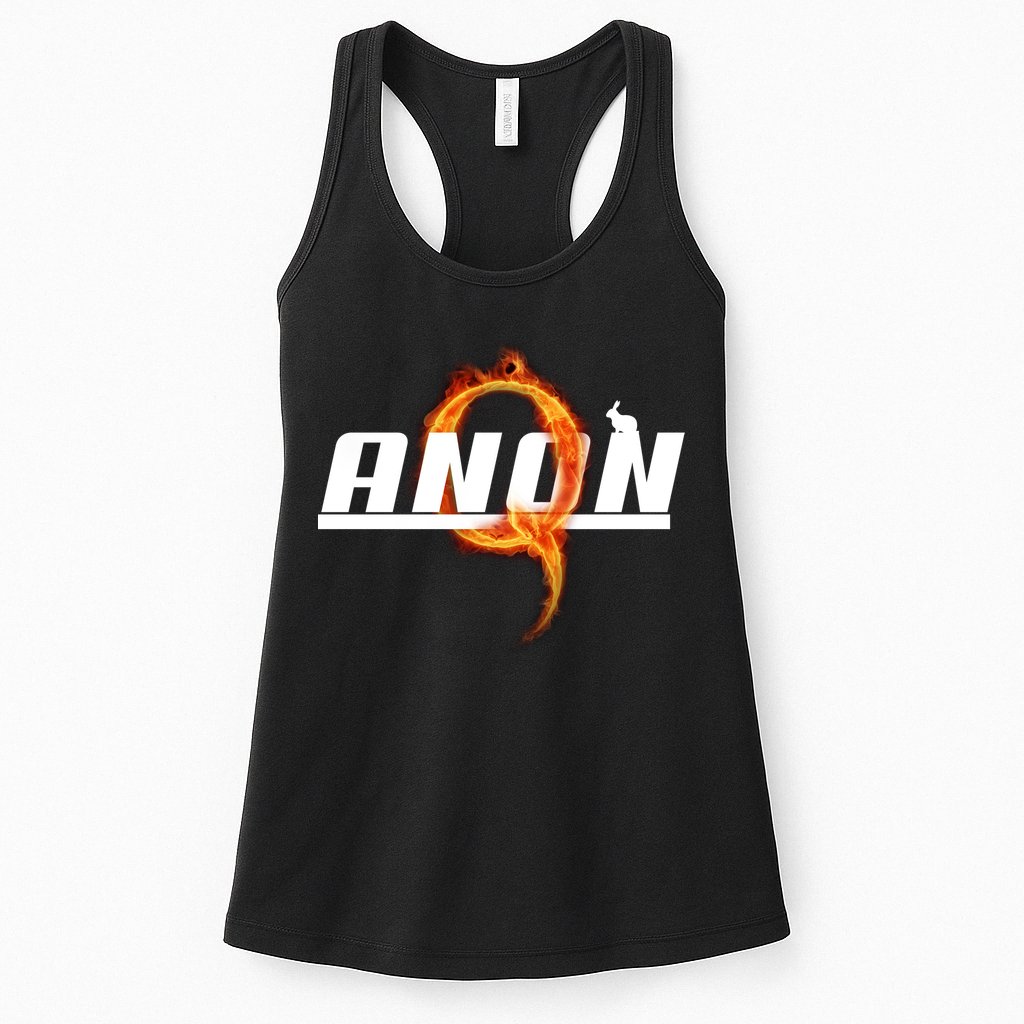 QAnon The Rabbit Storm Fire Logo Womens Tank Top
