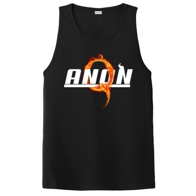 QAnon The Rabbit Storm Fire Logo PosiCharge Competitor Tank