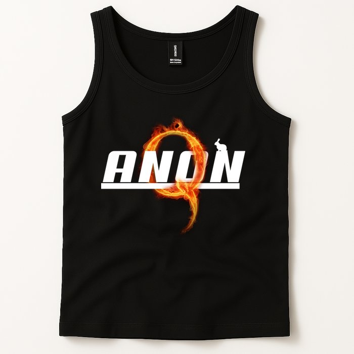 QAnon The Rabbit Storm Fire Logo Tank Top