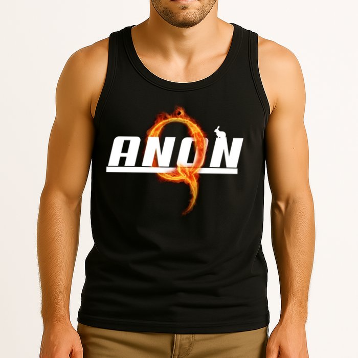 QAnon The Rabbit Storm Fire Logo Tank Top