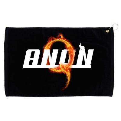 QAnon The Rabbit Storm Fire Logo Grommeted Golf Towel