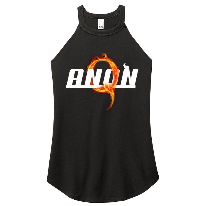 QAnon The Rabbit Storm Fire Logo Women's Perfect Tri Rocker Tank
