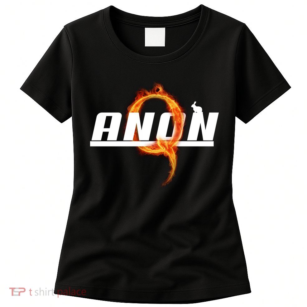 QAnon The Rabbit Storm Fire Logo Womens T-Shirt