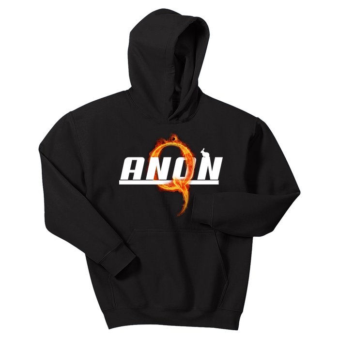 QAnon The Rabbit Storm Fire Logo Kids Hoodie