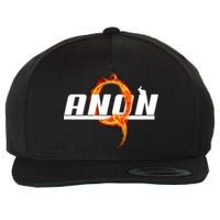 QAnon The Rabbit Storm Fire Logo Wool Snapback Cap