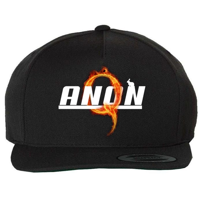 QAnon The Rabbit Storm Fire Logo Wool Snapback Cap