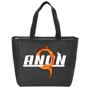 QAnon The Rabbit Storm Fire Logo Zip Tote Bag