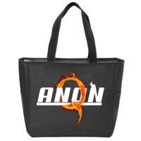 QAnon The Rabbit Storm Fire Logo Zip Tote Bag