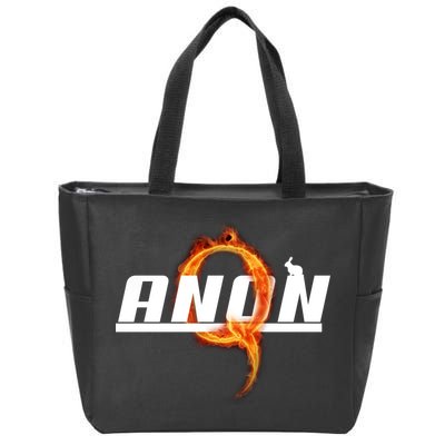 QAnon The Rabbit Storm Fire Logo Zip Tote Bag