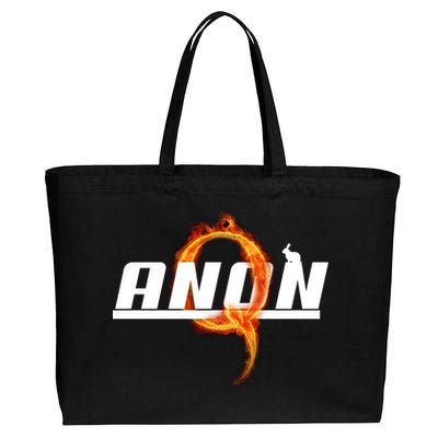 QAnon The Rabbit Storm Fire Logo Cotton Canvas Jumbo Tote