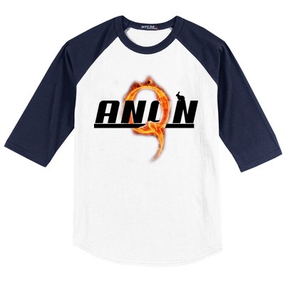 QAnon The Rabbit Storm Fire Logo Baseball Sleeve Shirt