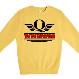 QAnon Wings WWG1WGA Premium Crewneck Sweatshirt