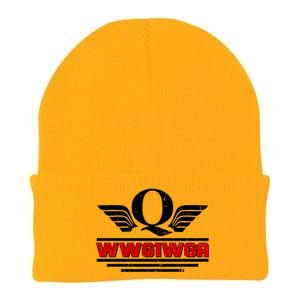 QAnon Wings WWG1WGA Knit Cap Winter Beanie