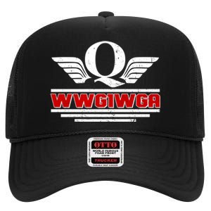 QAnon Wings WWG1WGA High Crown Mesh Back Trucker Hat