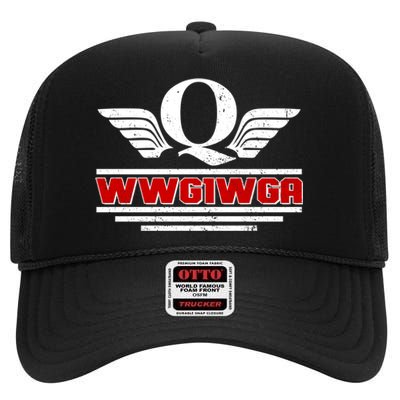 QAnon Wings WWG1WGA High Crown Mesh Back Trucker Hat