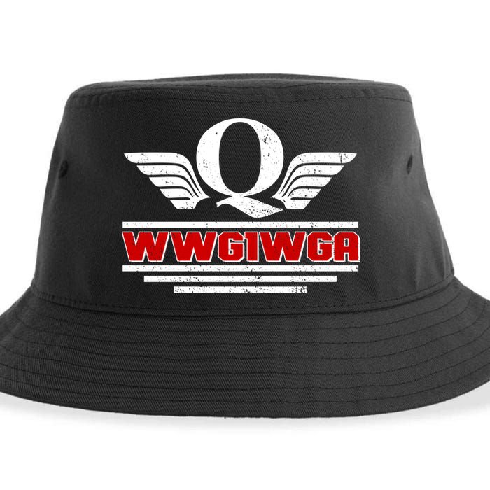 QAnon Wings WWG1WGA Sustainable Bucket Hat