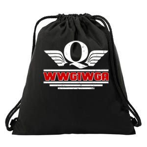 QAnon Wings WWG1WGA Drawstring Bag