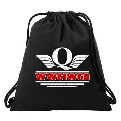 QAnon Wings WWG1WGA Drawstring Bag