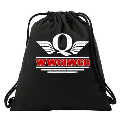 QAnon Wings WWG1WGA Drawstring Bag