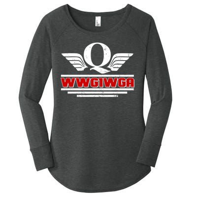 QAnon Wings WWG1WGA Women's Perfect Tri Tunic Long Sleeve Shirt