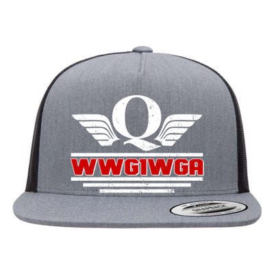 QAnon Wings WWG1WGA Flat Bill Trucker Hat