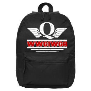 QAnon Wings WWG1WGA 16 in Basic Backpack