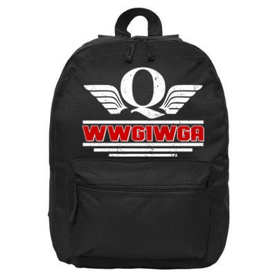 QAnon Wings WWG1WGA 16 in Basic Backpack