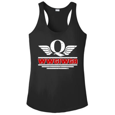 QAnon Wings WWG1WGA Ladies PosiCharge Competitor Racerback Tank