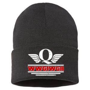 QAnon Wings WWG1WGA Sustainable Knit Beanie