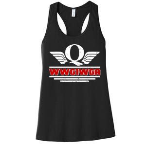 QAnon Wings WWG1WGA Women's Racerback Tank