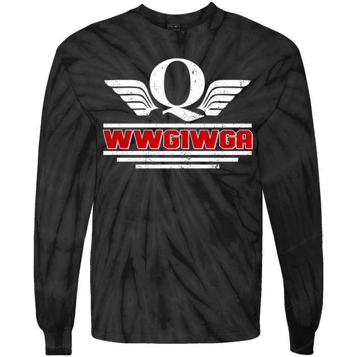 QAnon Wings WWG1WGA Tie-Dye Long Sleeve Shirt