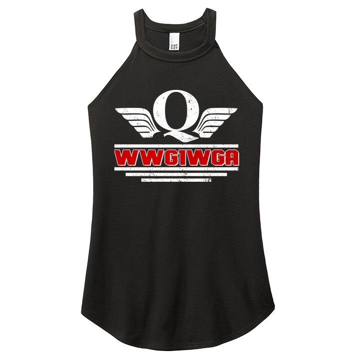 QAnon Wings WWG1WGA Women's Perfect Tri Rocker Tank