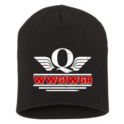 QAnon Wings WWG1WGA Short Acrylic Beanie