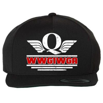 QAnon Wings WWG1WGA Wool Snapback Cap