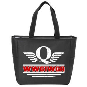 QAnon Wings WWG1WGA Zip Tote Bag