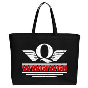 QAnon Wings WWG1WGA Cotton Canvas Jumbo Tote