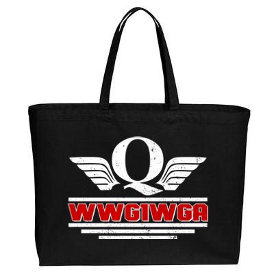 QAnon Wings WWG1WGA Cotton Canvas Jumbo Tote