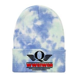 QAnon Wings WWG1WGA Tie Dye 12in Knit Beanie