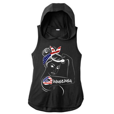 Qanon WWG1WGA  Ladies PosiCharge Tri-Blend Wicking Draft Hoodie Tank