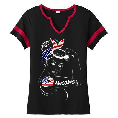 Qanon WWG1WGA  Ladies Halftime Notch Neck Tee